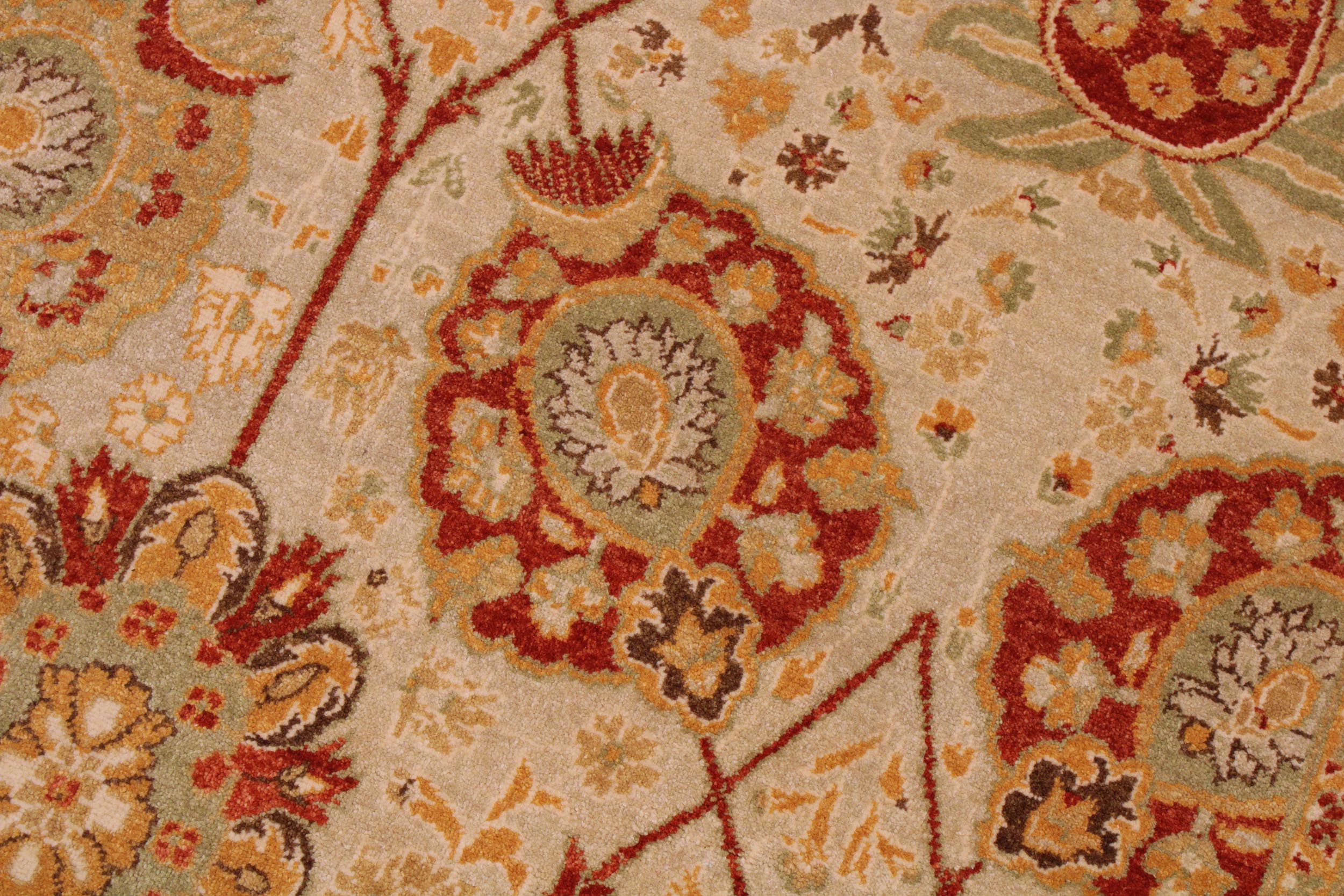 handmade Traditional Kafkaz Tan Lt. Gold Hand Knotted RECTANGLE 100% WOOL area rug 9' x 12'