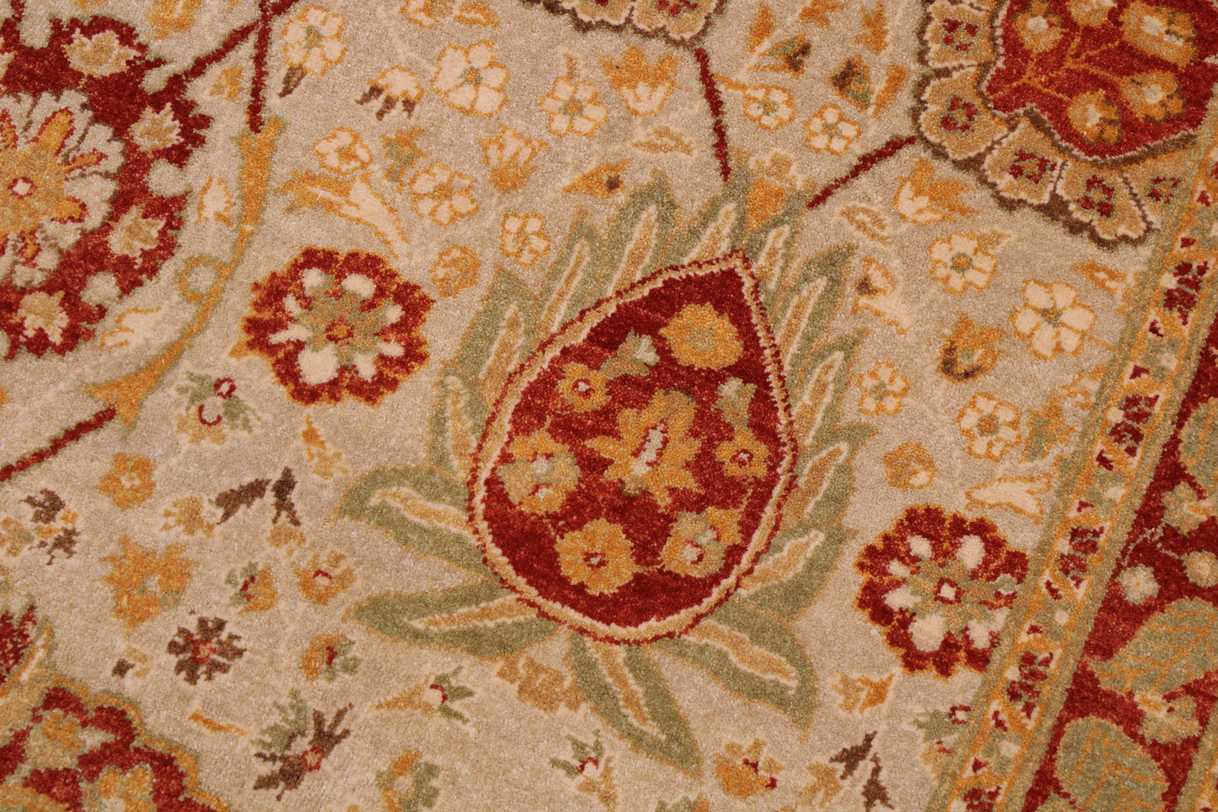 handmade Traditional Kafkaz Tan Lt. Gold Hand Knotted RECTANGLE 100% WOOL area rug 9' x 12'
