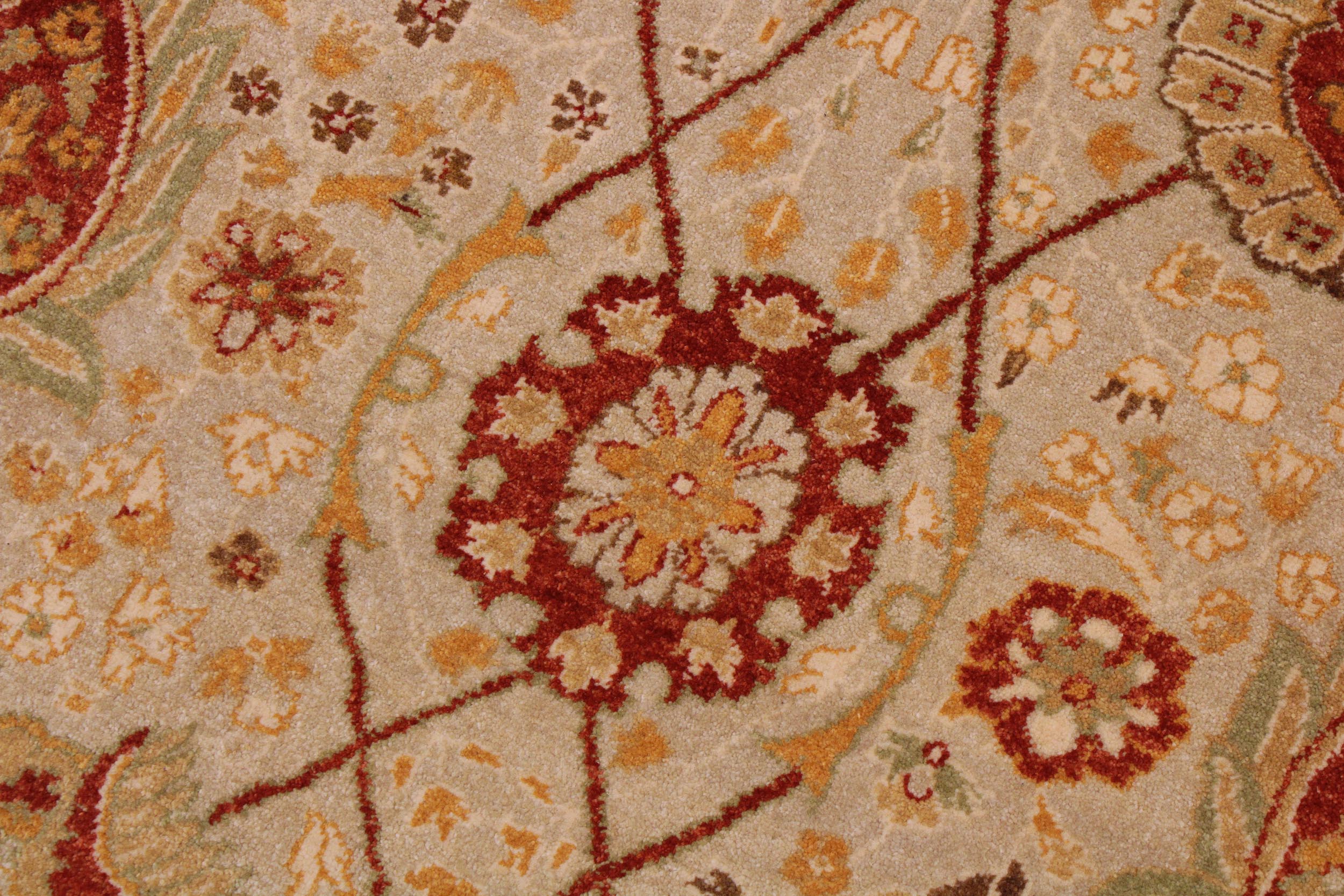 handmade Traditional Kafkaz Tan Lt. Gold Hand Knotted RECTANGLE 100% WOOL area rug 9' x 12'