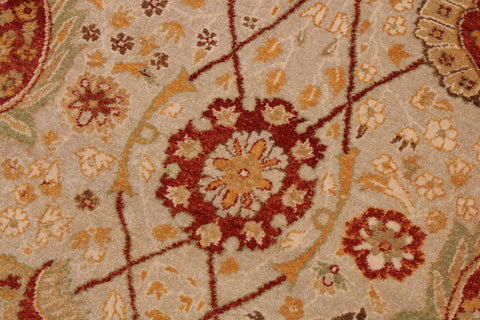 handmade Traditional Kafkaz Tan Lt. Gold Hand Knotted RECTANGLE 100% WOOL area rug 9' x 12'