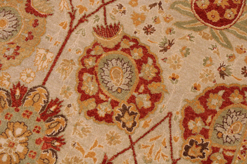 handmade Traditional Kafkaz Tan Lt. Gold Hand Knotted RECTANGLE 100% WOOL area rug 9' x 12'