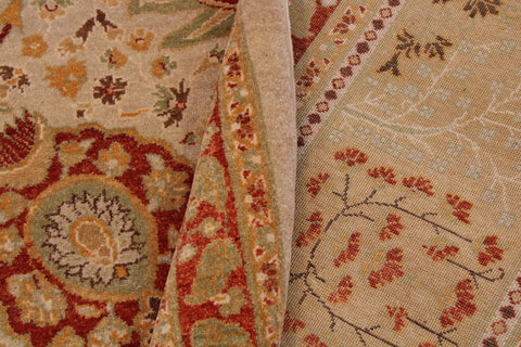 handmade Traditional Kafkaz Tan Lt. Gold Hand Knotted RECTANGLE 100% WOOL area rug 9' x 12'