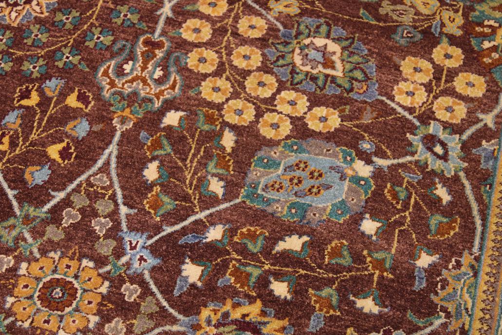 handmade Traditional Design Brown Lt. Green Hand Knotted RECTANGLE 100% WOOL area rug 9'X12'