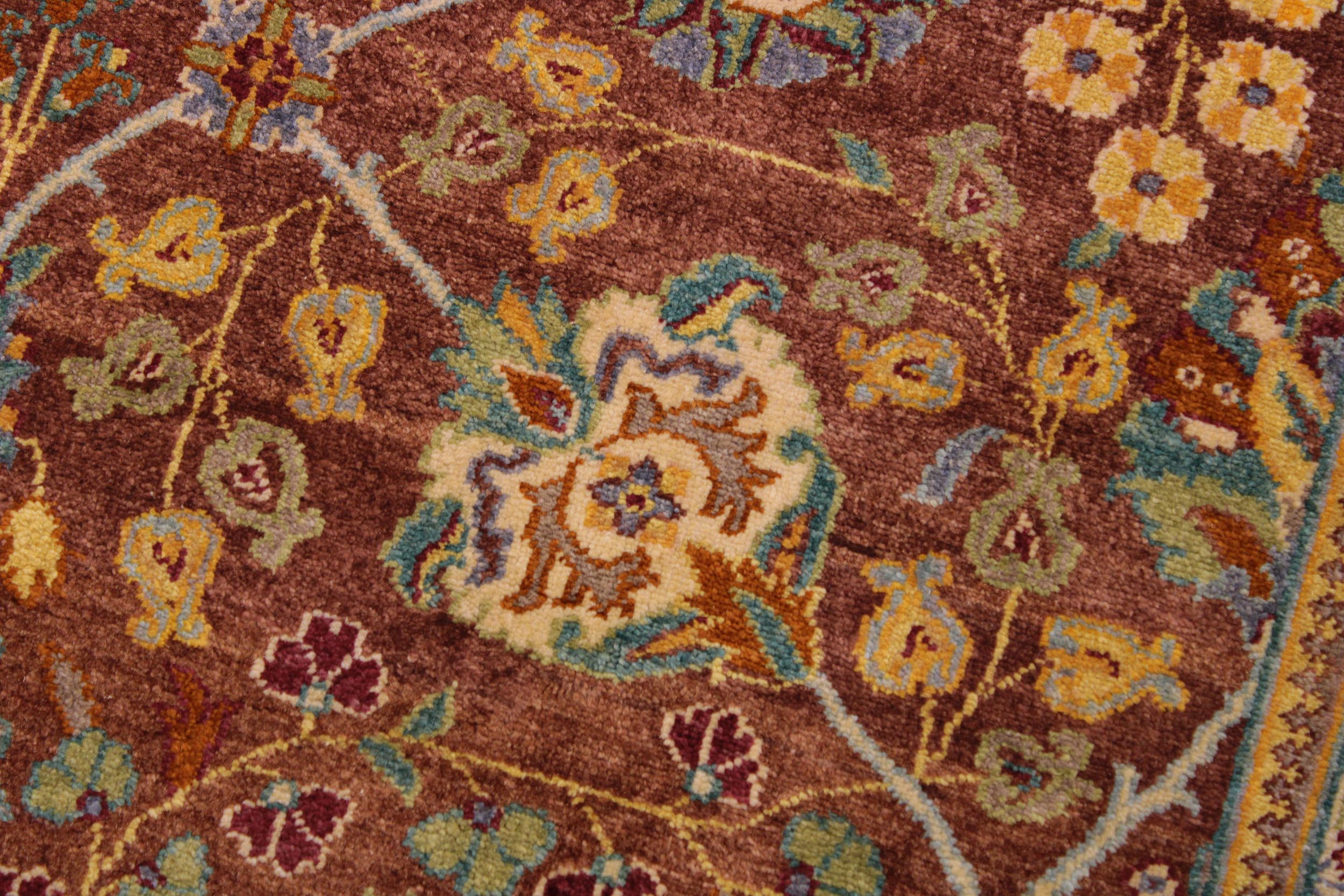 handmade Traditional Design Brown Lt. Green Hand Knotted RECTANGLE 100% WOOL area rug 9' x 12'