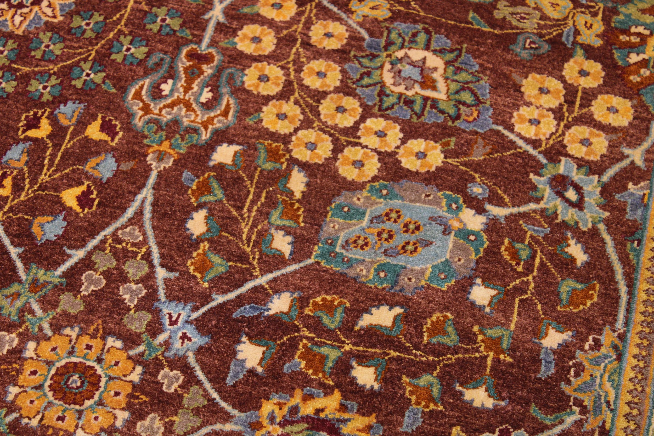 handmade Traditional Design Brown Lt. Green Hand Knotted RECTANGLE 100% WOOL area rug 9' x 12'