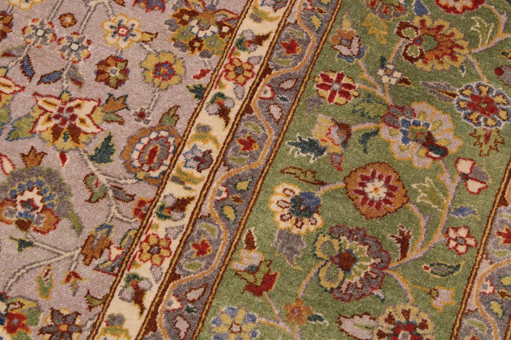 handmade Transitional Design Lt. Tan Lt. Green Hand Knotted RECTANGLE 100% WOOL area rug 9'X12'