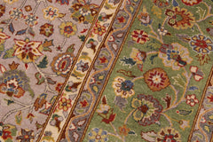 handmade Transitional Design Lt. Tan Lt. Green Hand Knotted RECTANGLE 100% WOOL area rug 9'X12'