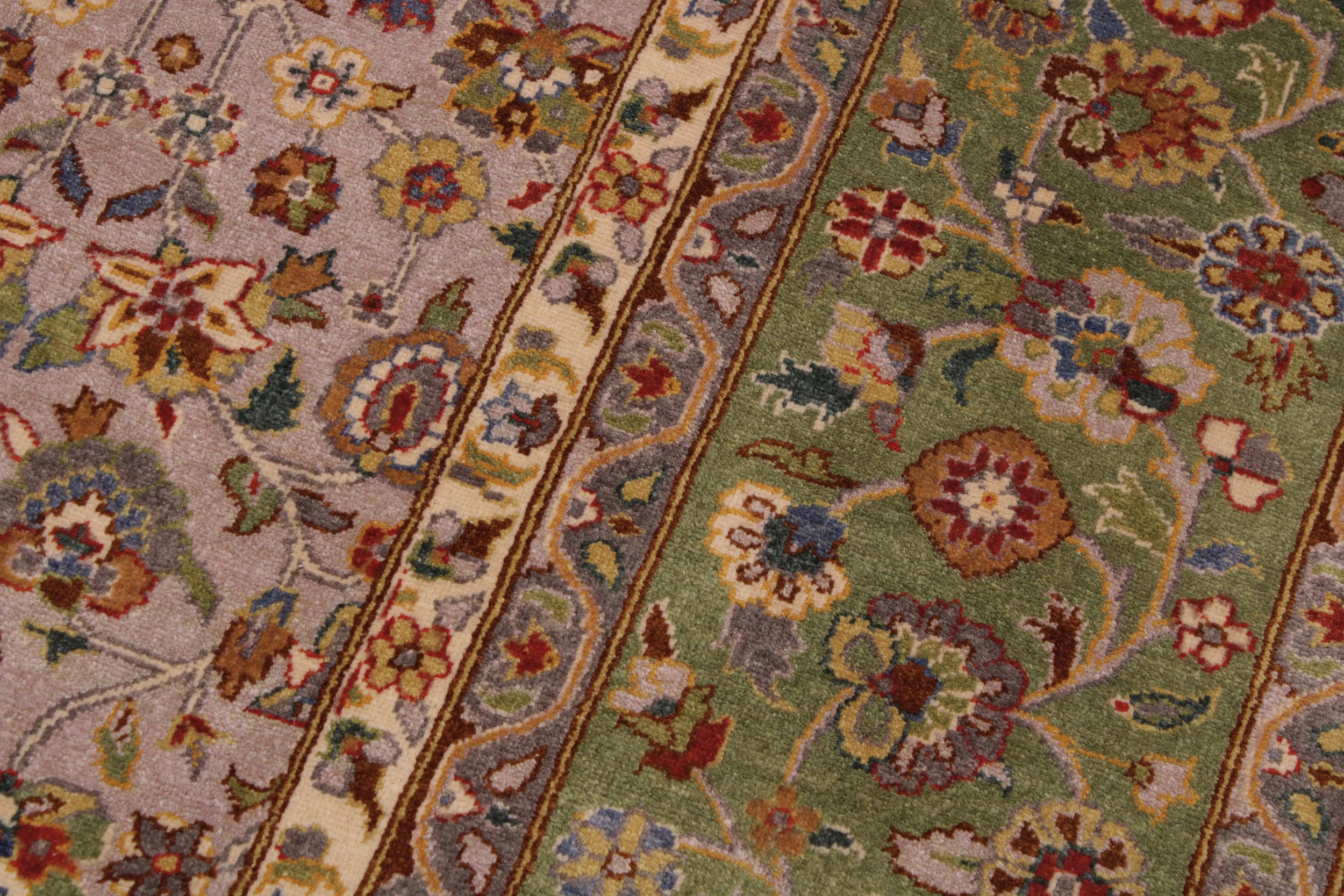handmade Transitional Design Lt. Tan Lt. Green Hand Knotted RECTANGLE 100% WOOL area rug 9' x 12'
