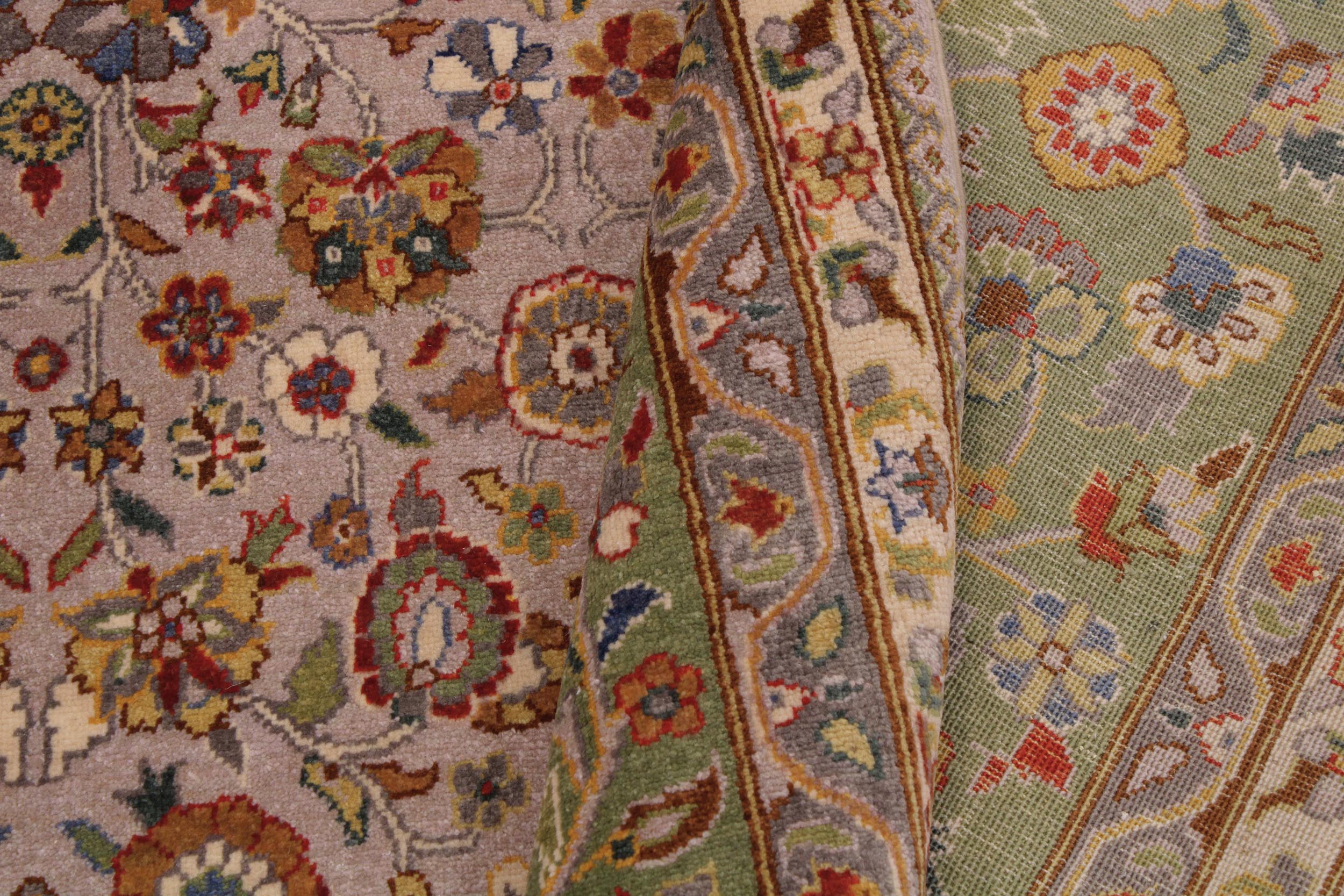 handmade Transitional Design Lt. Tan Lt. Green Hand Knotted RECTANGLE 100% WOOL area rug 9' x 12'