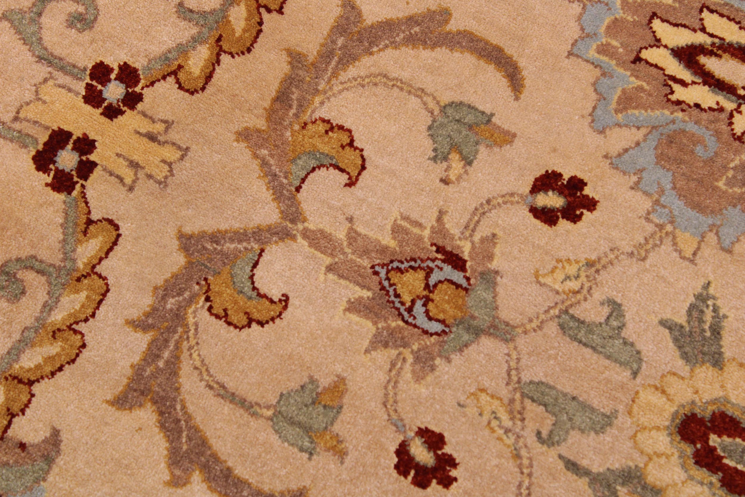 handmade Traditional Lahore Tan Rust Hand Knotted RECTANGLE 100% WOOL area rug 9' x 12'