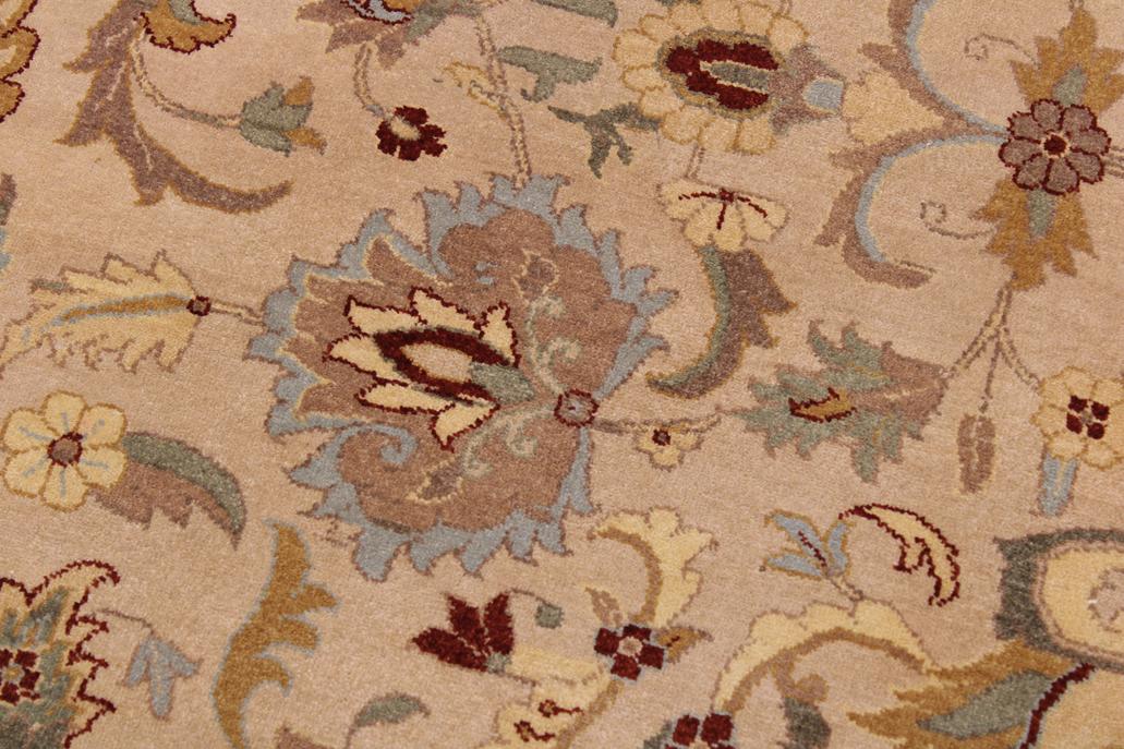 handmade Traditional Lahore Tan Rust Hand Knotted RECTANGLE 100% WOOL area rug 9'X12'