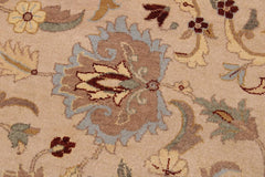 handmade Traditional Lahore Tan Rust Hand Knotted RECTANGLE 100% WOOL area rug 9'X12'