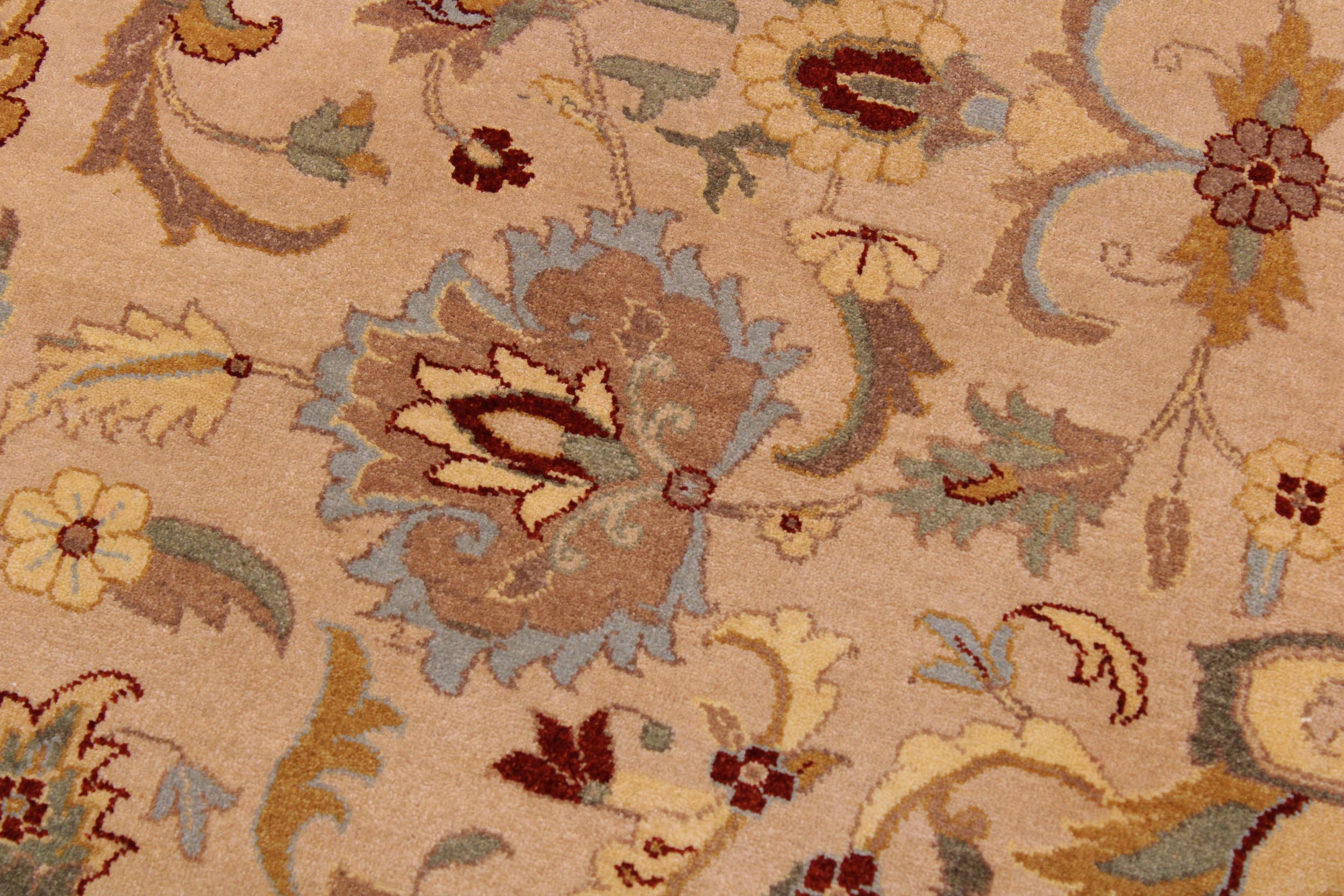handmade Traditional Lahore Tan Rust Hand Knotted RECTANGLE 100% WOOL area rug 9' x 12'