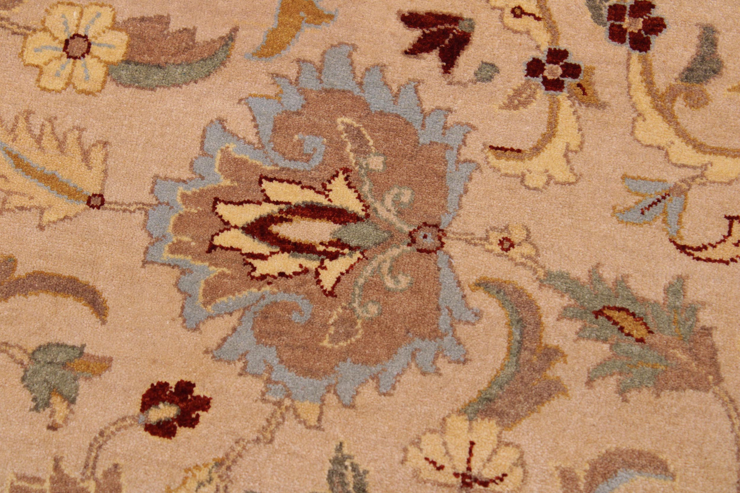 handmade Traditional Lahore Tan Rust Hand Knotted RECTANGLE 100% WOOL area rug 9' x 12'