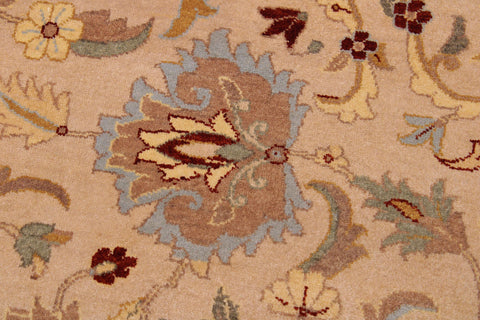 handmade Traditional Lahore Tan Rust Hand Knotted RECTANGLE 100% WOOL area rug 9' x 12'