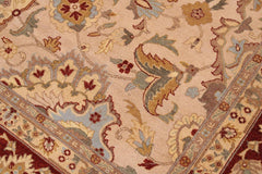 handmade Traditional Lahore Tan Rust Hand Knotted RECTANGLE 100% WOOL area rug 9'X12'