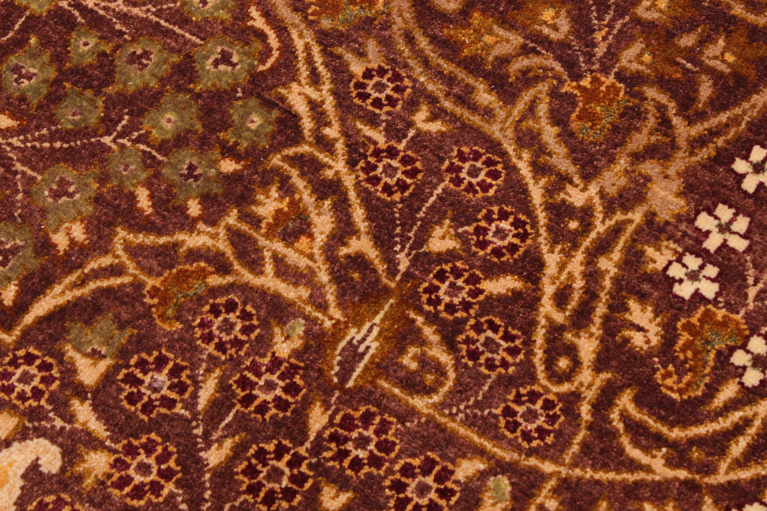 handmade Traditional Design Brown Lt. Tan Hand Knotted RECTANGLE 100% WOOL area rug 9' x 12'
