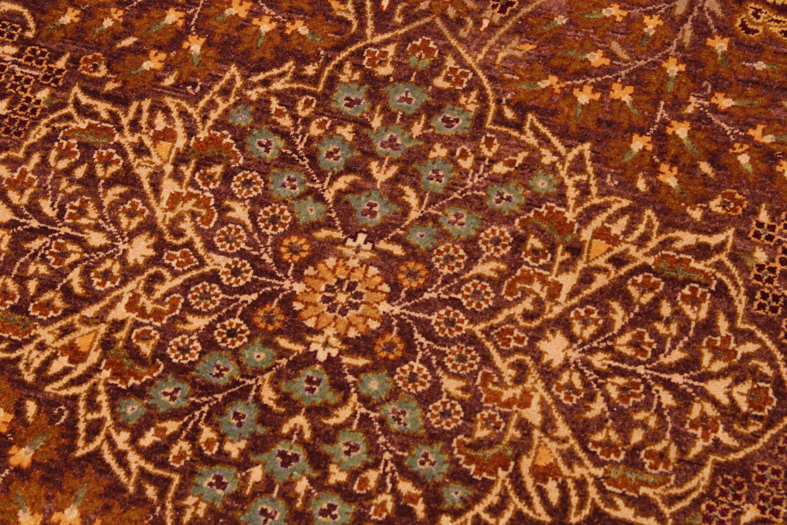 handmade Traditional Design Brown Lt. Tan Hand Knotted RECTANGLE 100% WOOL area rug 9' x 12'