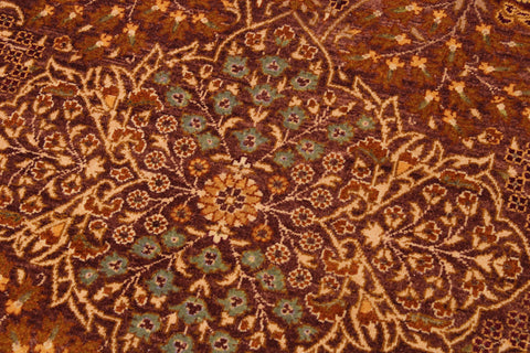 handmade Traditional Design Brown Lt. Tan Hand Knotted RECTANGLE 100% WOOL area rug 9' x 12'