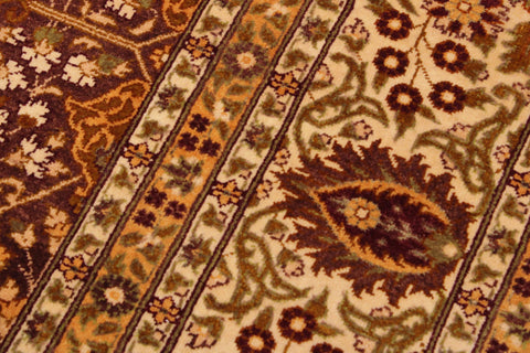 handmade Traditional Design Brown Lt. Tan Hand Knotted RECTANGLE 100% WOOL area rug 9' x 12'