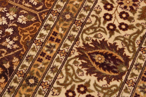 handmade Traditional Design Brown Lt. Tan Hand Knotted RECTANGLE 100% WOOL area rug 9'X12'