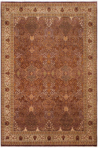 handmade Traditional Design Brown Lt. Tan Hand Knotted RECTANGLE 100% WOOL area rug 9'X12'