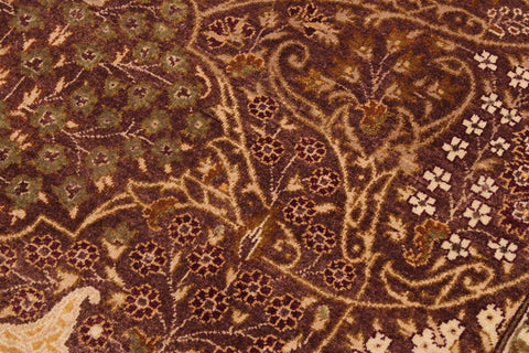 handmade Traditional Design Brown Lt. Tan Hand Knotted RECTANGLE 100% WOOL area rug 9'X12'