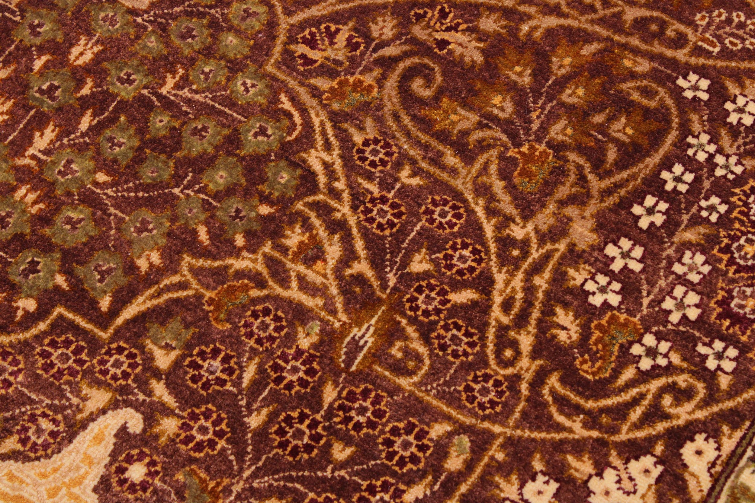 handmade Traditional Design Brown Lt. Tan Hand Knotted RECTANGLE 100% WOOL area rug 9' x 12'