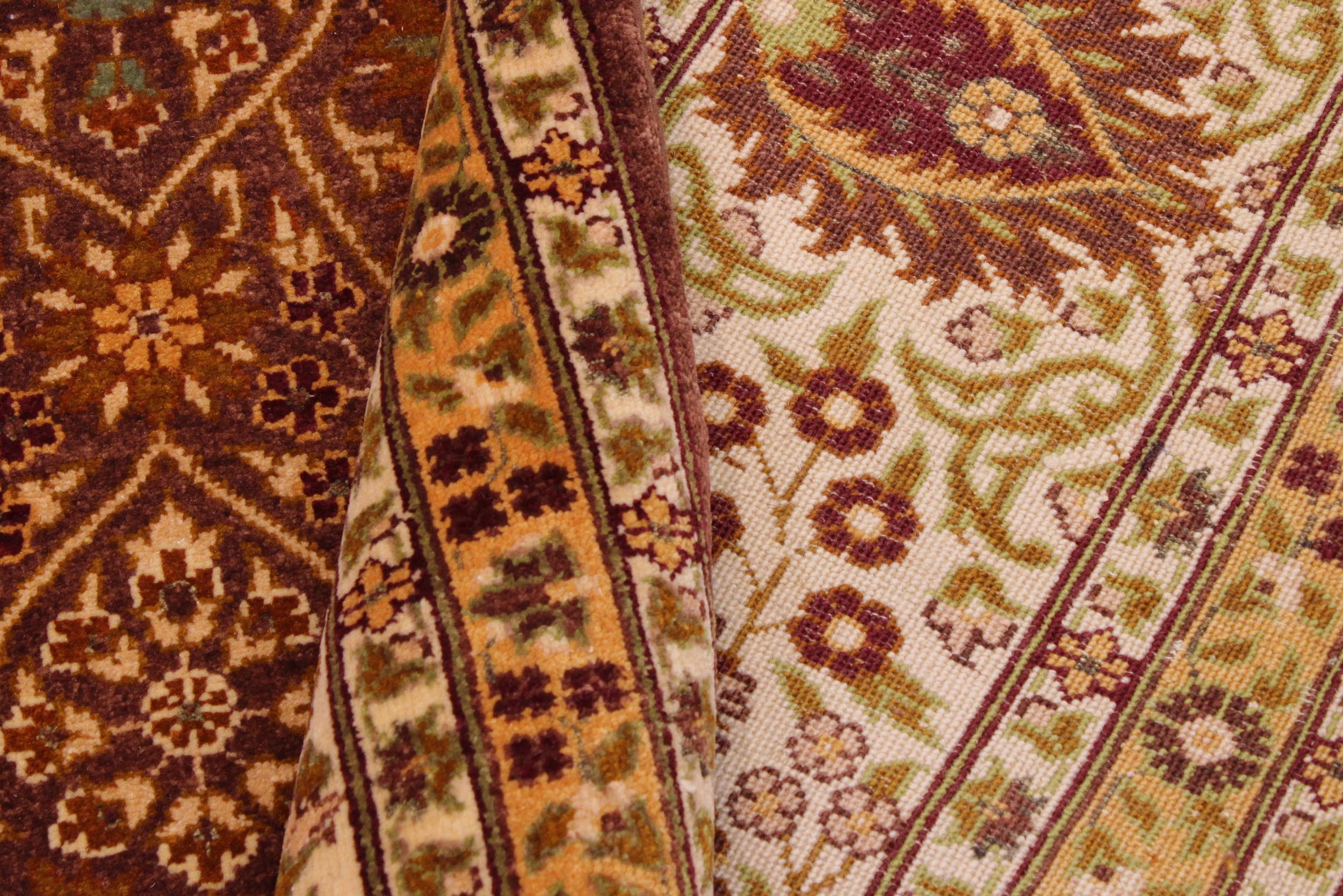 handmade Traditional Design Brown Lt. Tan Hand Knotted RECTANGLE 100% WOOL area rug 9' x 12'