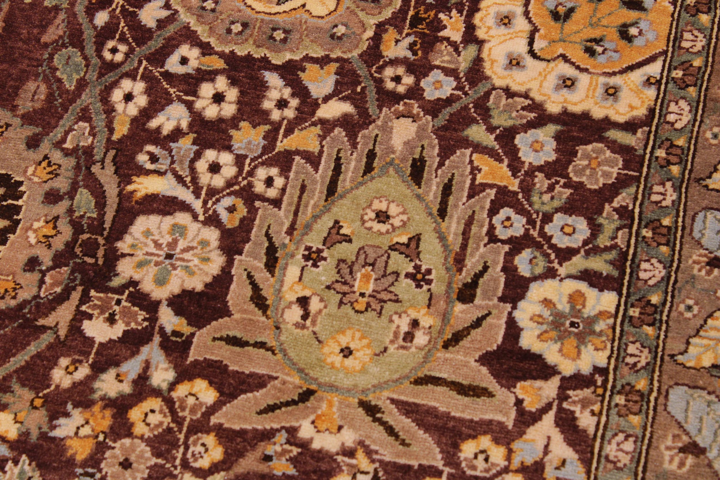 handmade Transitional  Brown Tan Hand Knotted RECTANGLE 100% WOOL area rug 9' x 12'