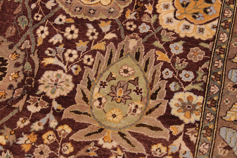 handmade Transitional  Brown Tan Hand Knotted RECTANGLE 100% WOOL area rug 9' x 12'