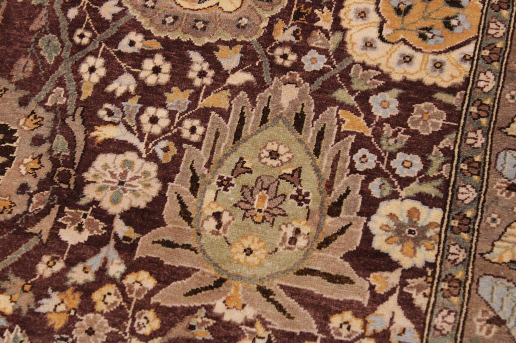 handmade Traditional  Brown Tan Hand Knotted RECTANGLE 100% WOOL area rug 9'X12'