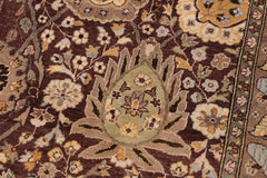 handmade Traditional  Brown Tan Hand Knotted RECTANGLE 100% WOOL area rug 9'X12'