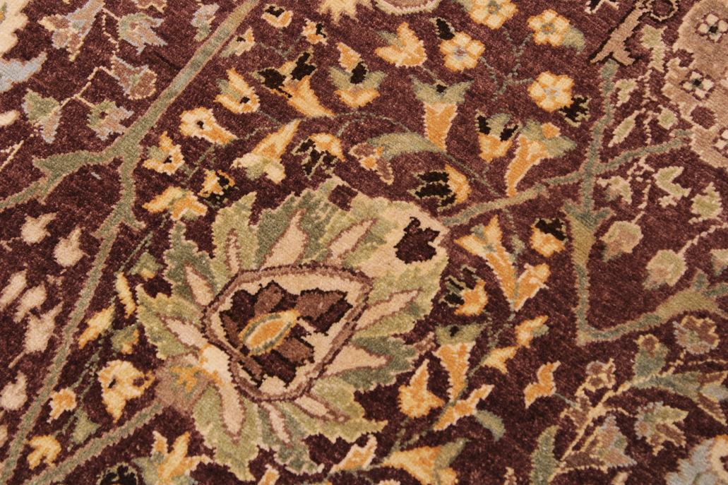 handmade Traditional  Brown Tan Hand Knotted RECTANGLE 100% WOOL area rug 9'X12'