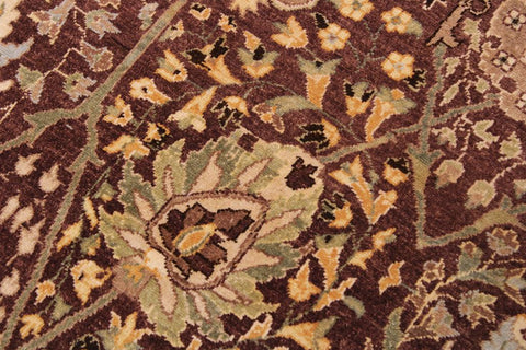 handmade Traditional  Brown Tan Hand Knotted RECTANGLE 100% WOOL area rug 9'X12'