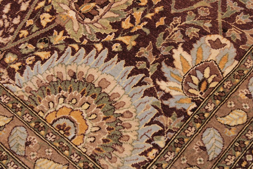 handmade Traditional  Brown Tan Hand Knotted RECTANGLE 100% WOOL area rug 9'X12'