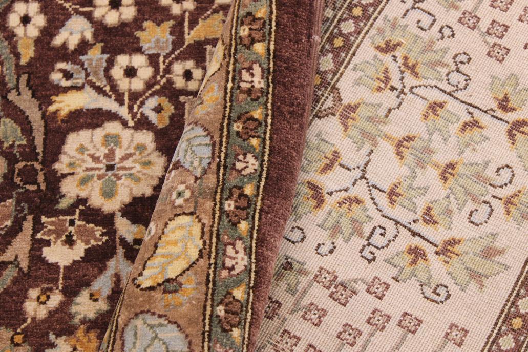 handmade Traditional  Brown Tan Hand Knotted RECTANGLE 100% WOOL area rug 9'X12'