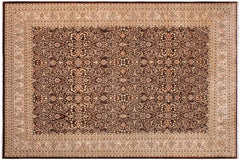 handmade Traditional Tabriz Brown Tan Hand Knotted RECTANGLE 100% WOOL area rug 9'X12'