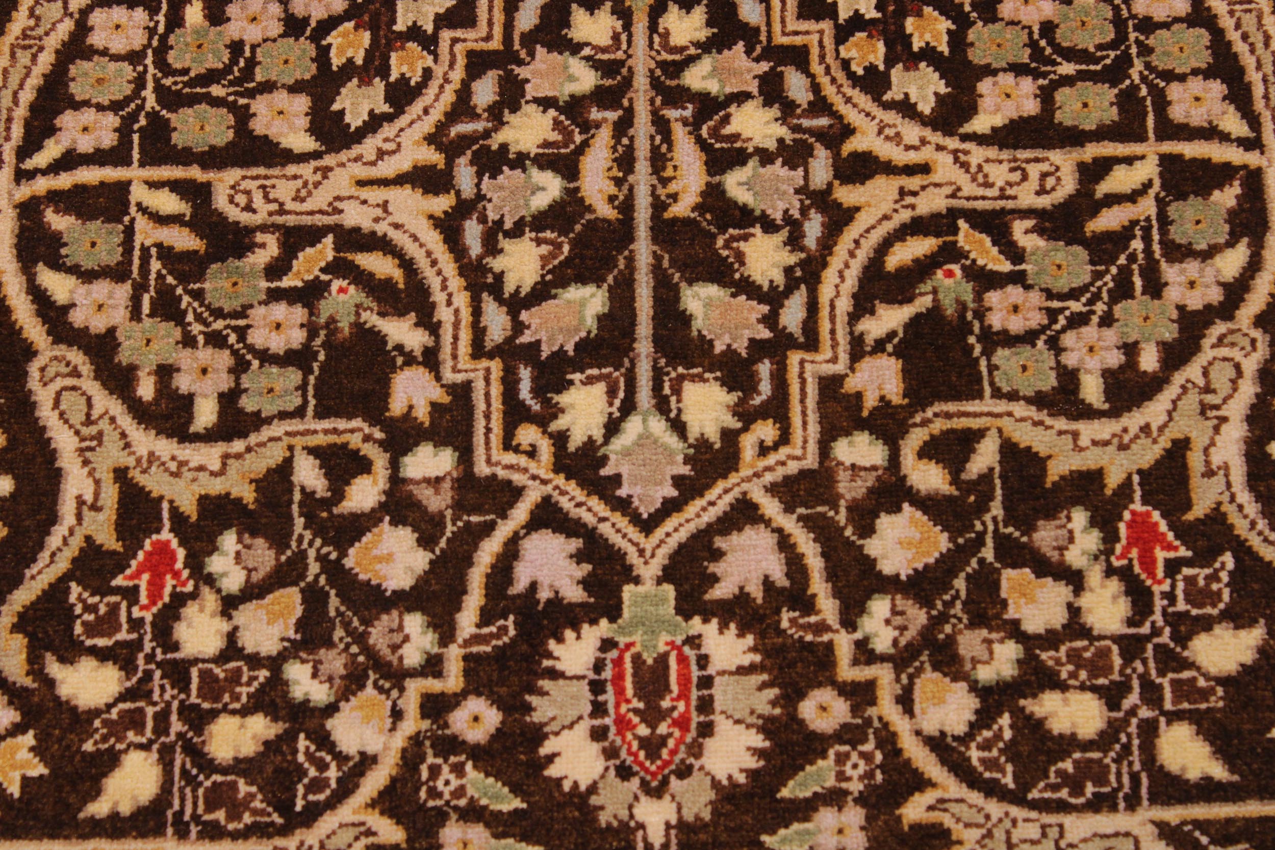 handmade Transitional Tabriz Brown Tan Hand Knotted RECTANGLE 100% WOOL area rug 9' x 12'