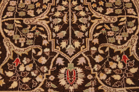 handmade Transitional Tabriz Brown Tan Hand Knotted RECTANGLE 100% WOOL area rug 9' x 12'