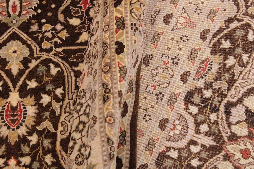 handmade Traditional Tabriz Brown Tan Hand Knotted RECTANGLE 100% WOOL area rug 9'X12'