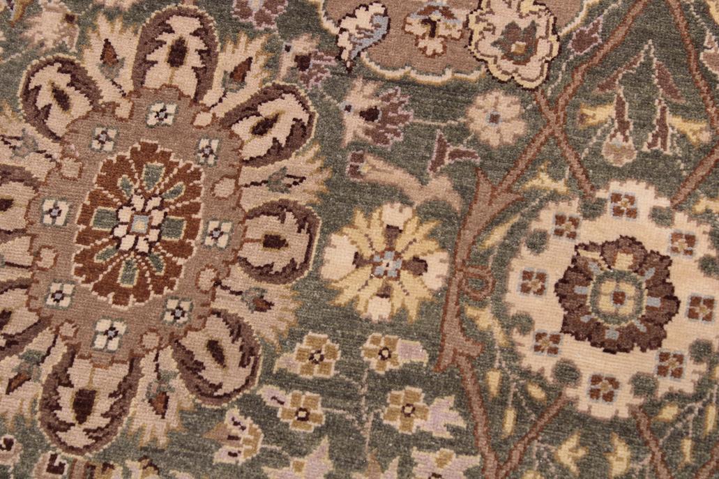 handmade Traditional Veg Dye Green Tan Hand Knotted RECTANGLE 100% WOOL area rug 9'X12'