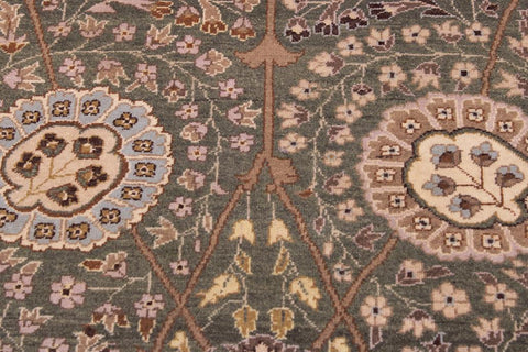 handmade Traditional Veg Dye Green Tan Hand Knotted RECTANGLE 100% WOOL area rug 9'X12'