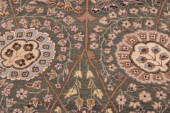 handmade Traditional Veg Dye Green Tan Hand Knotted RECTANGLE 100% WOOL area rug 9'X12'