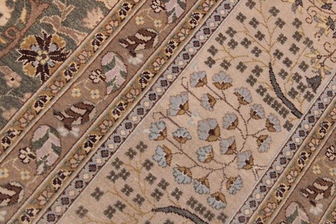 handmade Traditional Veg Dye Green Tan Hand Knotted RECTANGLE 100% WOOL area rug 9'X12'