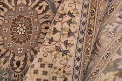 handmade Traditional Veg Dye Green Tan Hand Knotted RECTANGLE 100% WOOL area rug 9'X12'