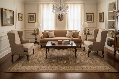 handmade Traditional Veg Dye Green Tan Hand Knotted RECTANGLE 100% WOOL area rug 9'X12'