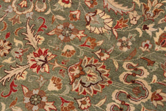 handmade Traditional Veg Dye Green Tan Hand Knotted RECTANGLE 100% WOOL area rug 9'X12'