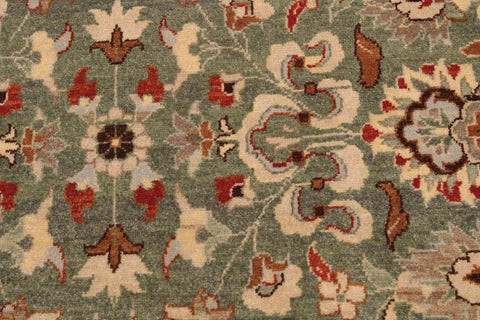 handmade Traditional Veg Dye Green Tan Hand Knotted RECTANGLE 100% WOOL area rug 9'X12'