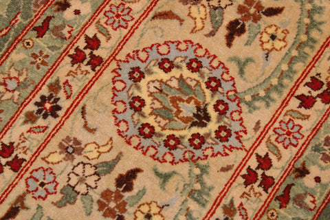 handmade Transitional Veg Dye Green Tan Hand Knotted RECTANGLE 100% WOOL area rug 9' x 12'